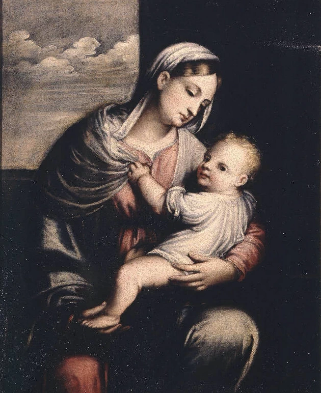 1-Bonvicino Alessandro detto Moretto-Madonna con Bambino - Accademia Carrara, Bergamo